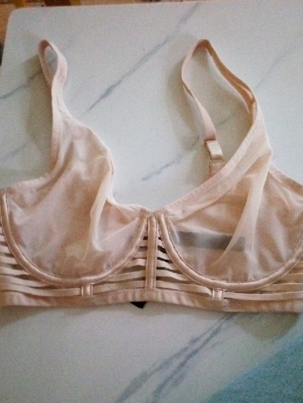 Victoria's Secret Sheer Nude Unlined Underwire Bra - Light Beige